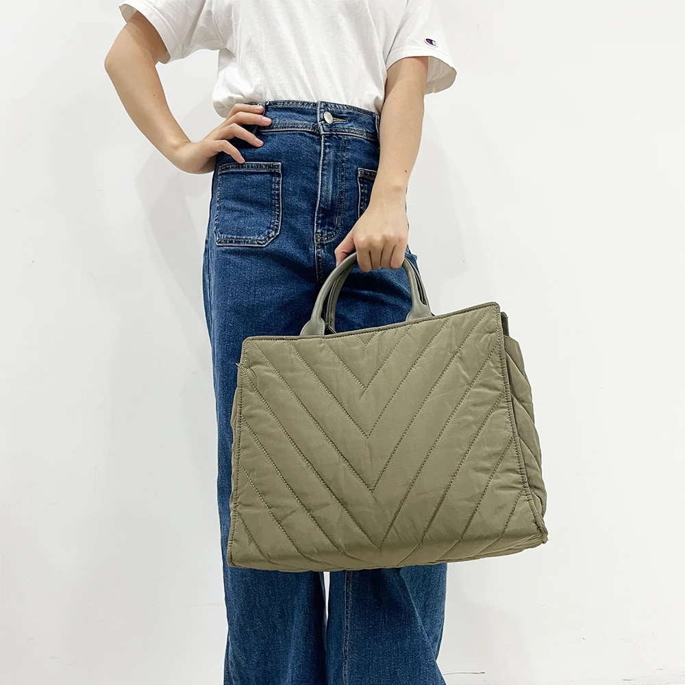 Fashion handbags for office lady Puffer computer bag With crossbody strap Quilted puffy bags for women