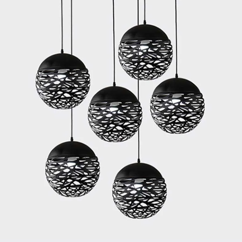 Nordic Modern European Pendant lamp Creative Art Design globe shaped Cast Iron drop light for Dining room Cafe Restaurant