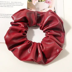 2023 15cm Leather Hair Tie Extra Large Scrunchie Xl Over Sized Scrunchies PU Hair Accessories