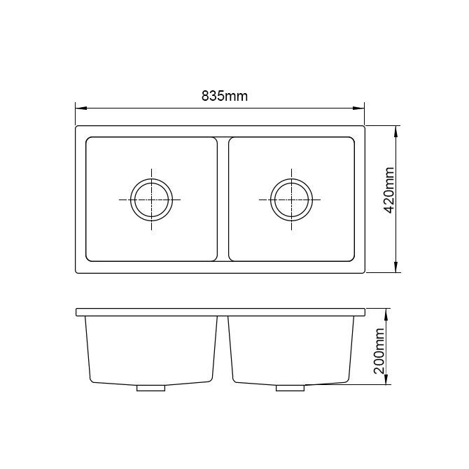 31 inch luxury heat resistant granite undermount double kitchen