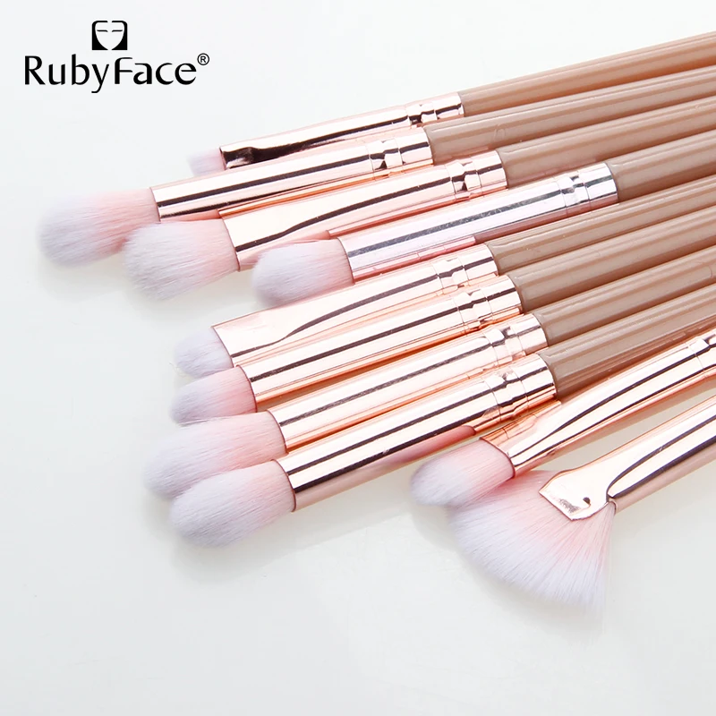 RubyFace makeup brush  eyebursh 10 pcs makeup eyesbrush set with pouch bag case
