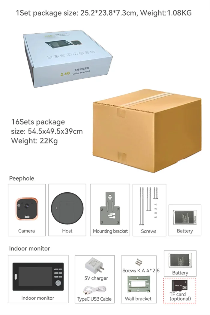 Hot selling battery standby  lcd screen HD digital electronic door viewer wide angle peephole door eye viewer