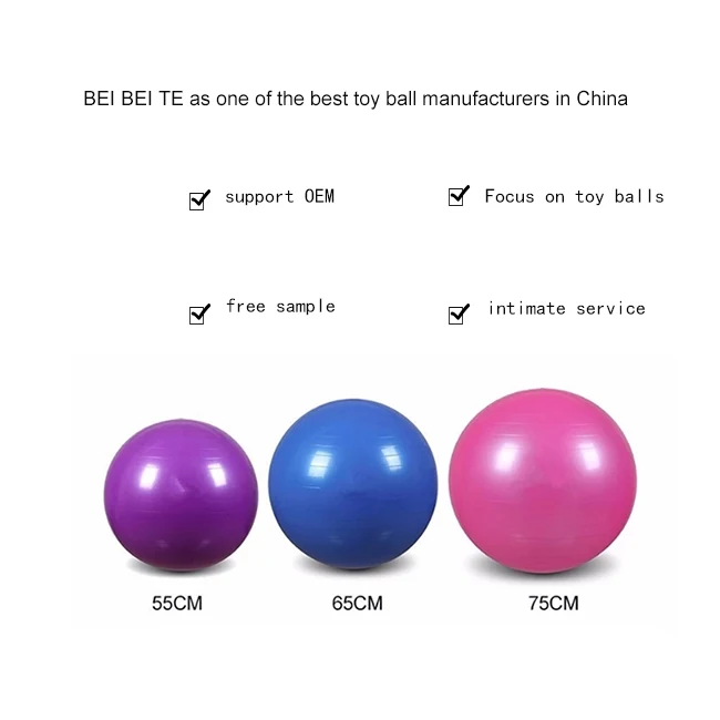 
Multi color custom pvc weighted balls non toxic tasteless custom yoga ball 75cm 