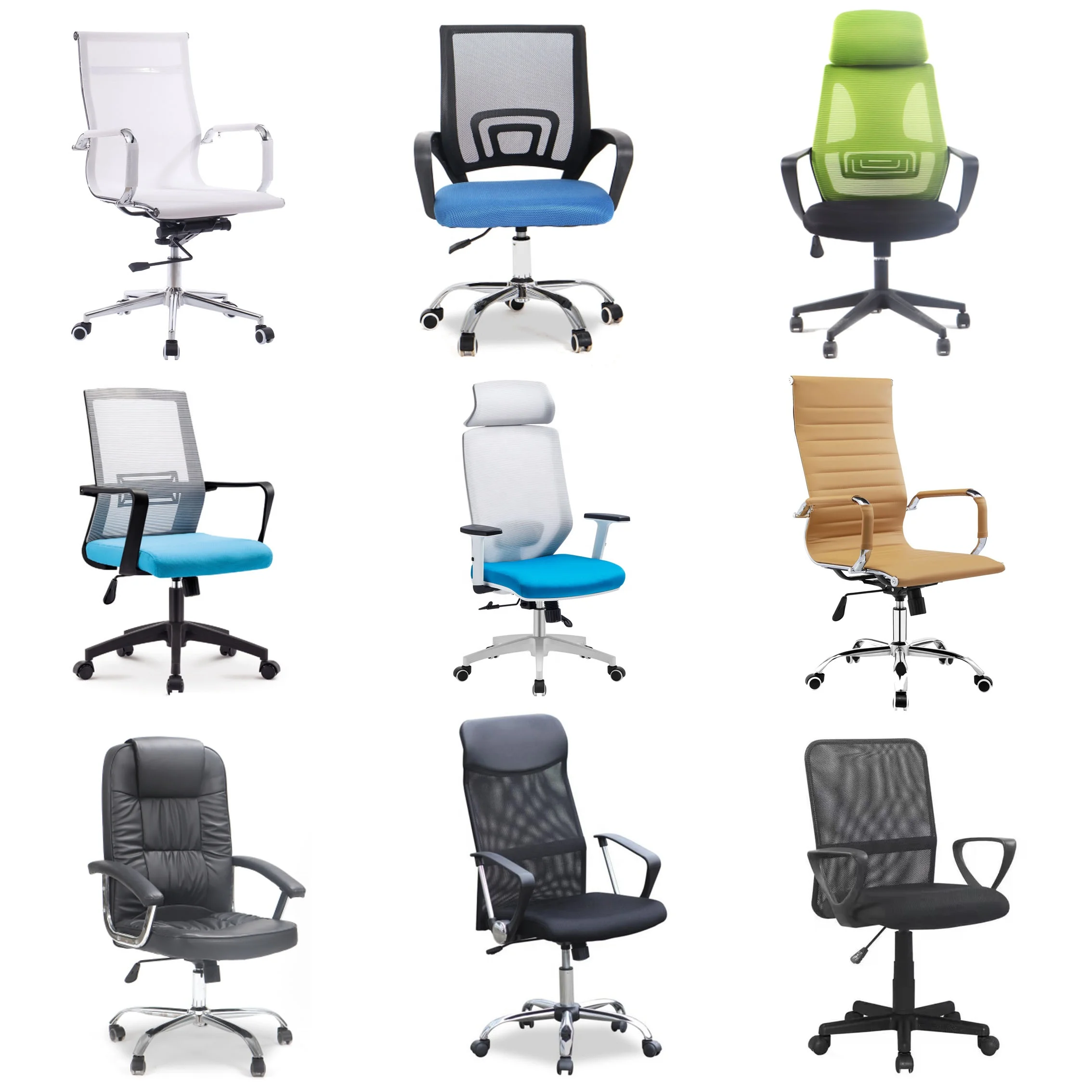 Современная кожаная, белая, синяя, дешевая сетчатая Удобная офисная круглая вращающееся кресло-менеджер, мебель из Китая