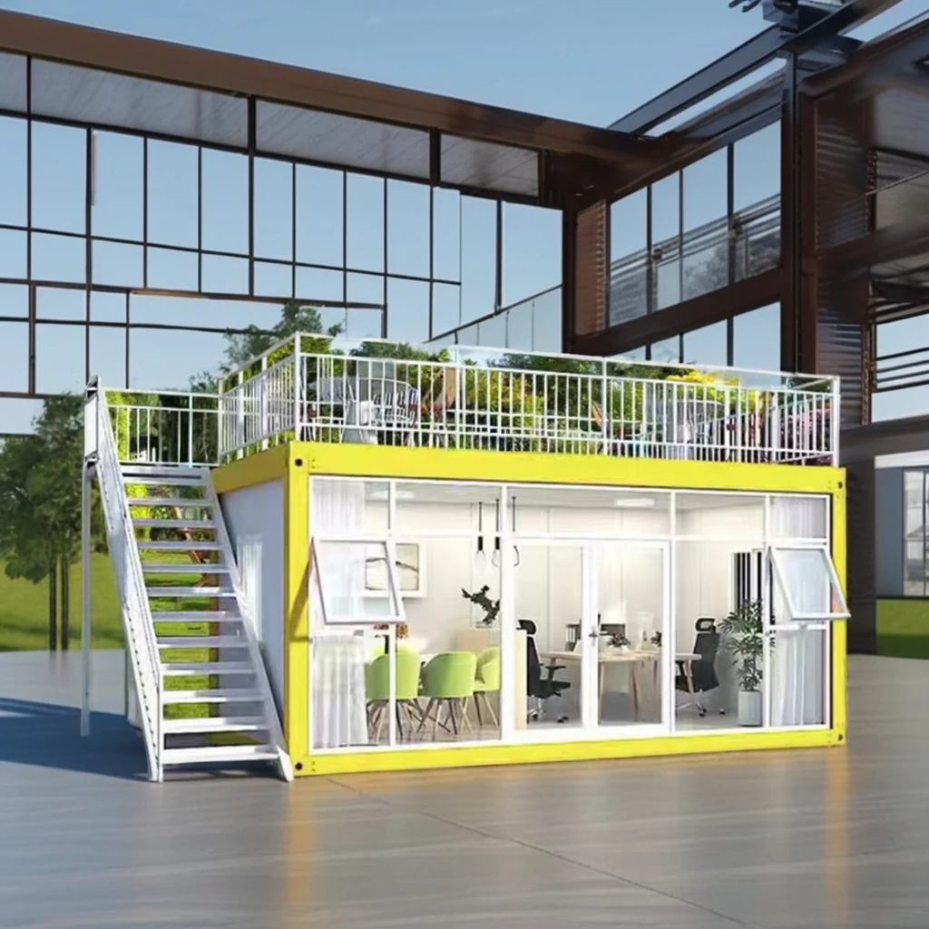 Container mobile house construction site glass curtain wall office can be dismantled and assembled for home use.