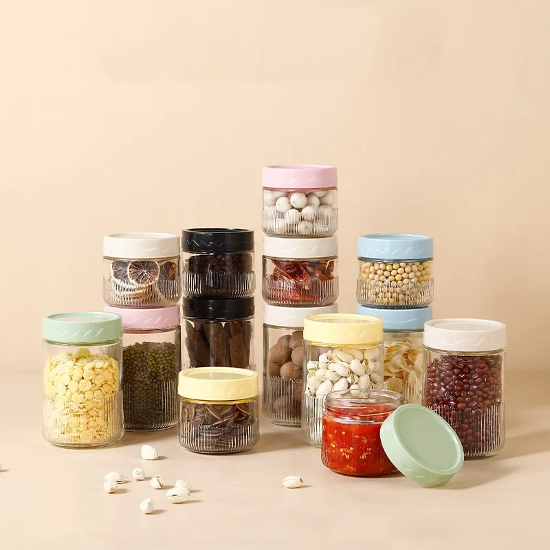 8oz Best cheap cylinder food candy 16 oz containers glass storage jars with plastic lid