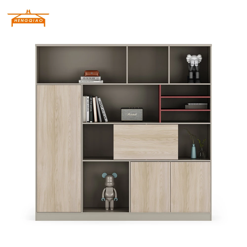 Высококачественная современная офисная мебель E1 Mdf из массива дерева модульный офисный шкаф для хранения документов