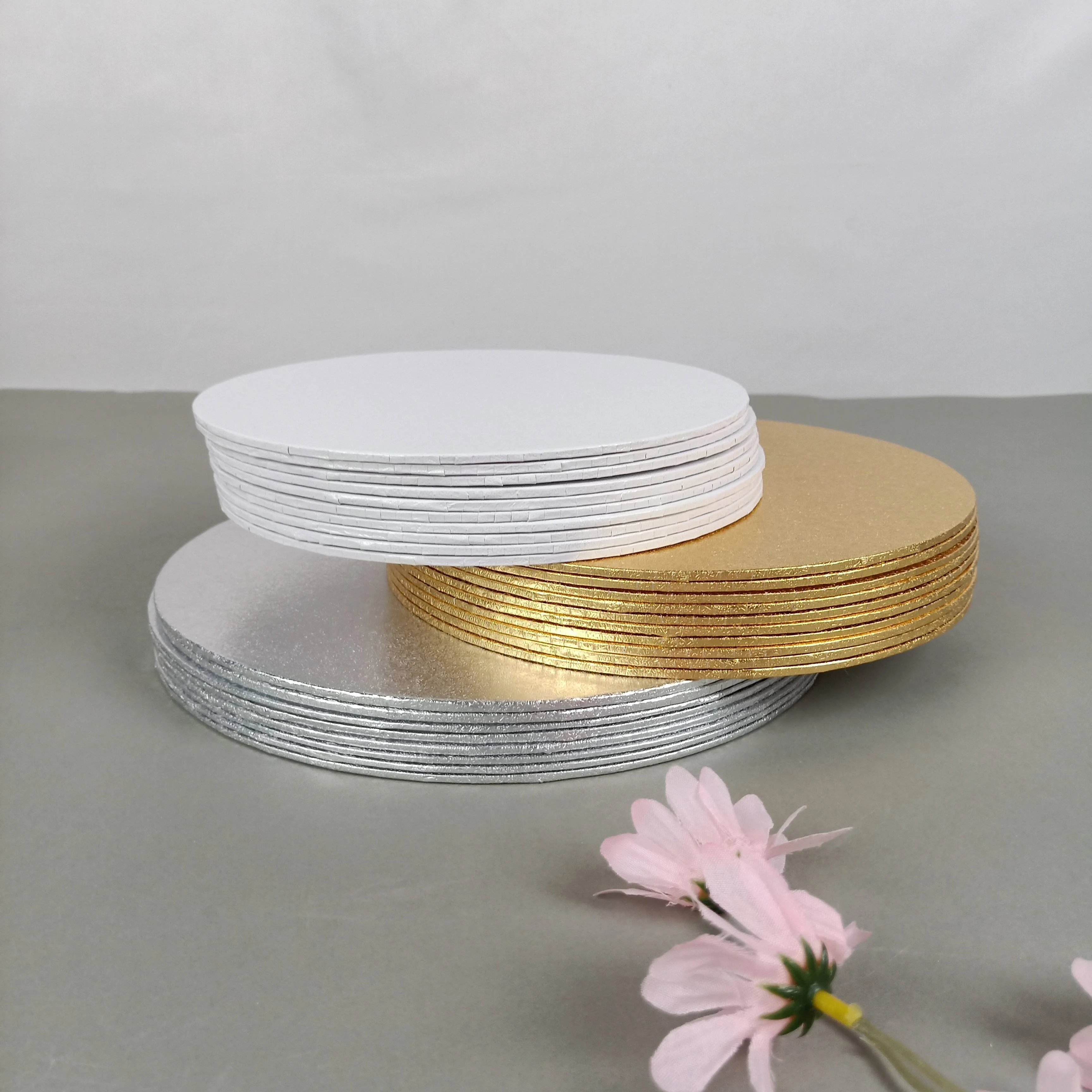 New Product Customized Size Foil 10inch 11inch Cake Boards Base Round Gold Size 1/4 inch Cake Board