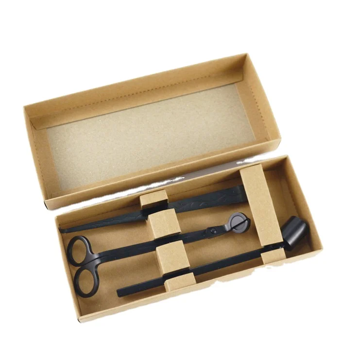 Matte Black Wick Cutter Dipper Candle Care Tool with Gift Kraft Package for Candle Lover Gift