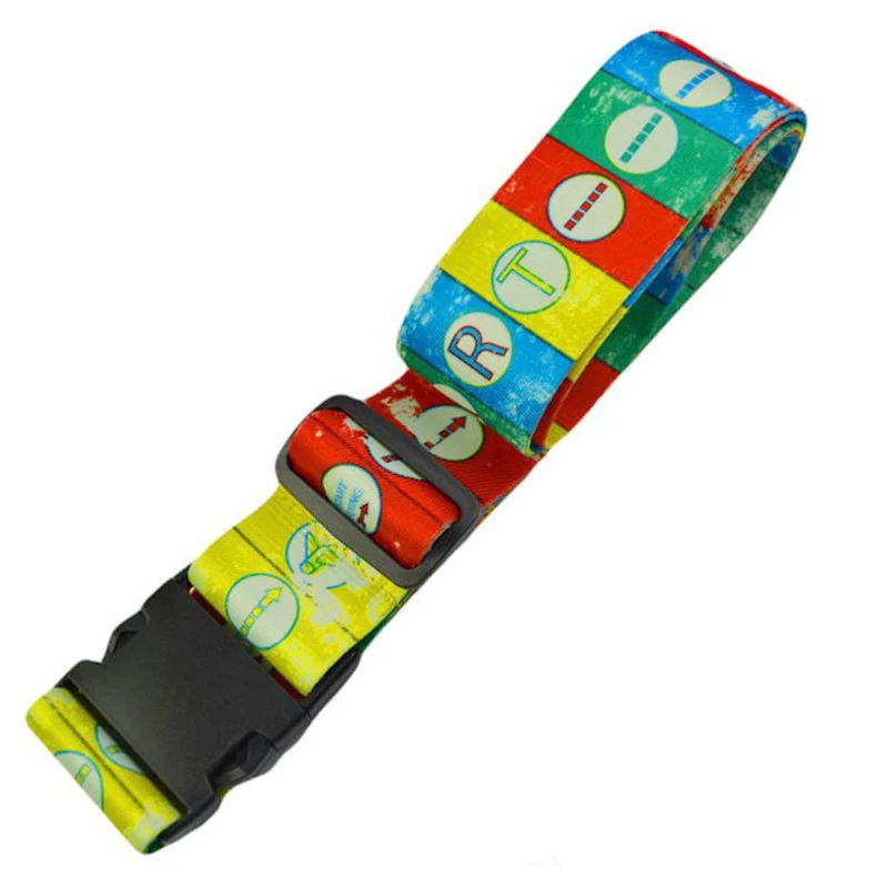 Customized Adjustable Heat Transfer Printing Polyester Luggage Safety Belt, Luggage Safety Strap