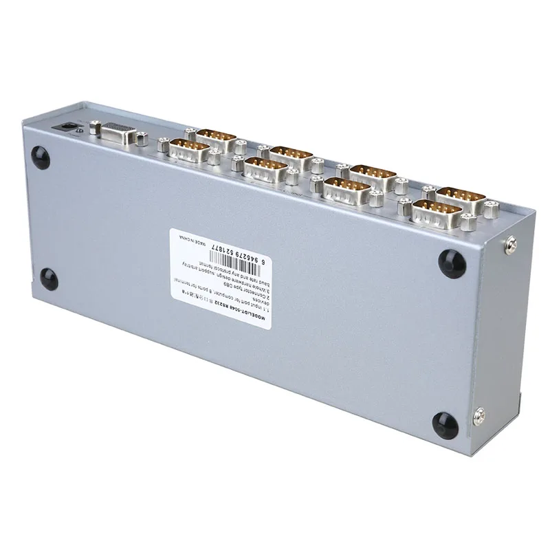 OEM ODM RS232 разветвитель 1-8 металлический корпус серебристый последовательный порт распределитель 1 в 8 для ноутбука