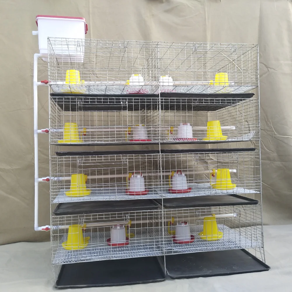 Hot Galvanized 3/4 Tiers 90-240/120-320 Birds H Type baby Chicken Brooder Wire Mesh Cage Poultry Farm home for Sales
