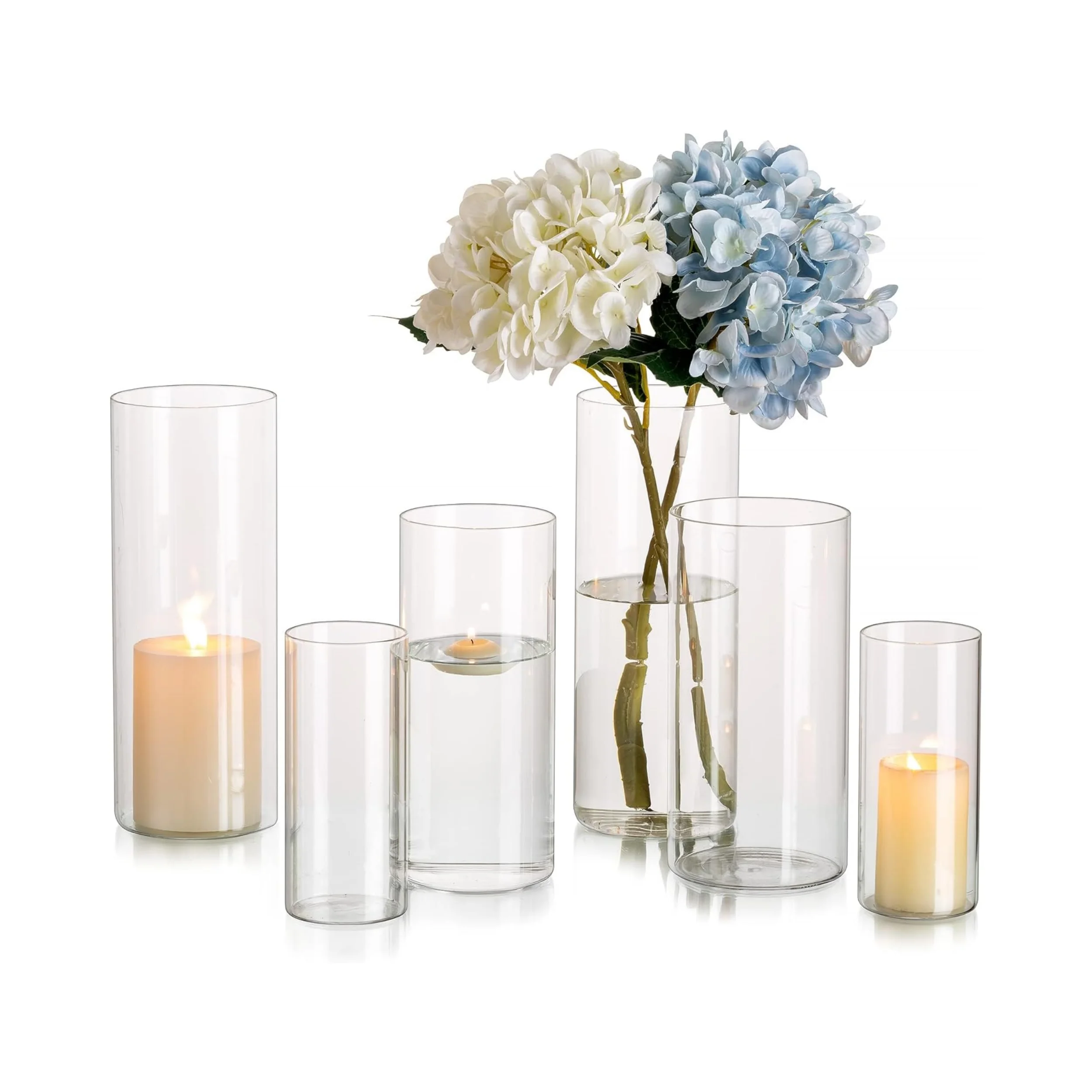 Borosilicate 6-piece glass set Plant flower glass vase Home decoration Borosilicate glass vase set