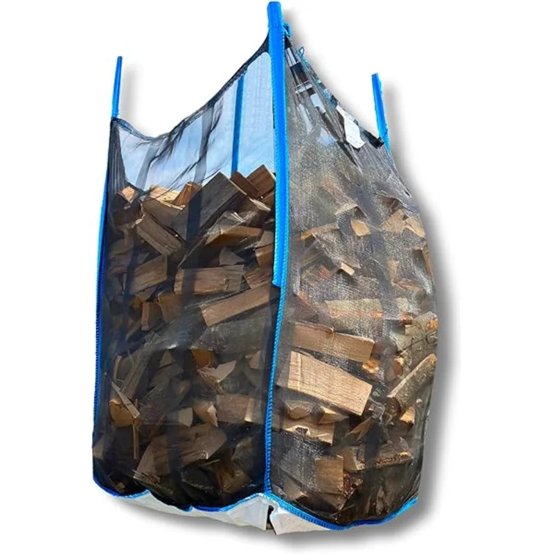 Top Premium Big Bag for Firewood 100 x 100 x 150 cm with Star Base White and black FIBC Vented Bulk Bags for Firewood