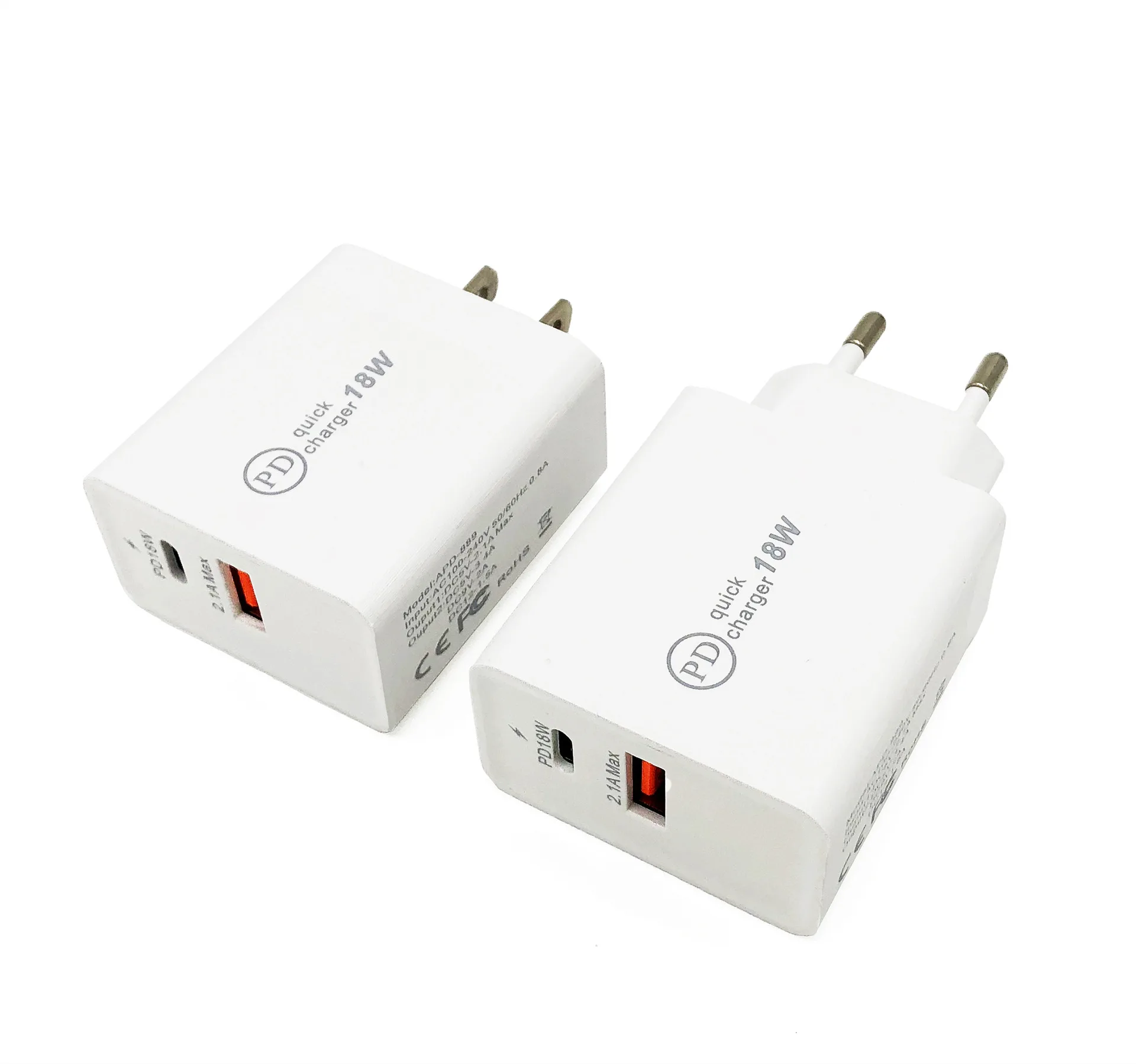18W Type-c Interface Usb A + C QC3.0 Mobile Phone Fast Charging Head PD Charger
