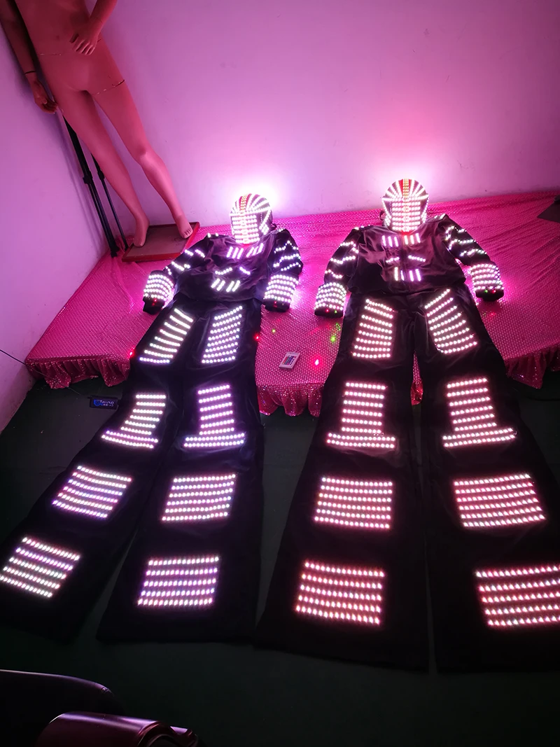 Hot Sale Street show Stilts  led robot costume david guetta suit led robot suit