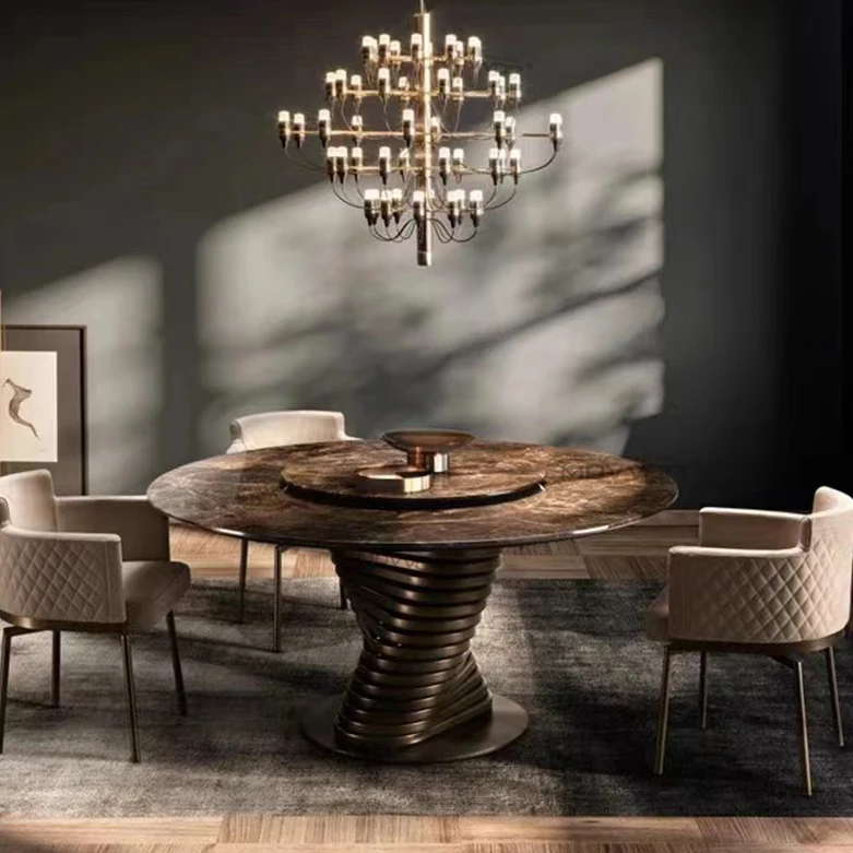 Modern Style Dining Table Sets Removable Stone Ceramic Iron Material Dining Furniture for Home Office Versatile Use