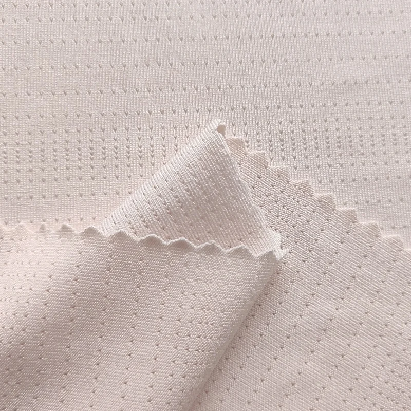 Ecofriendly Polyester Spandex single jersey mesh activewear gym t shirt fabric