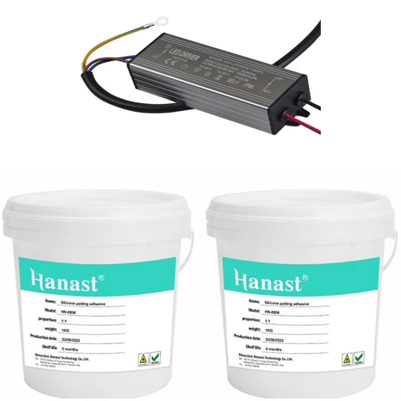 Low Viscosity RTV2 Potting Compound for Electronic Ballasts PCB Box Electronic Liquid Polyurethane Transparent Silicone