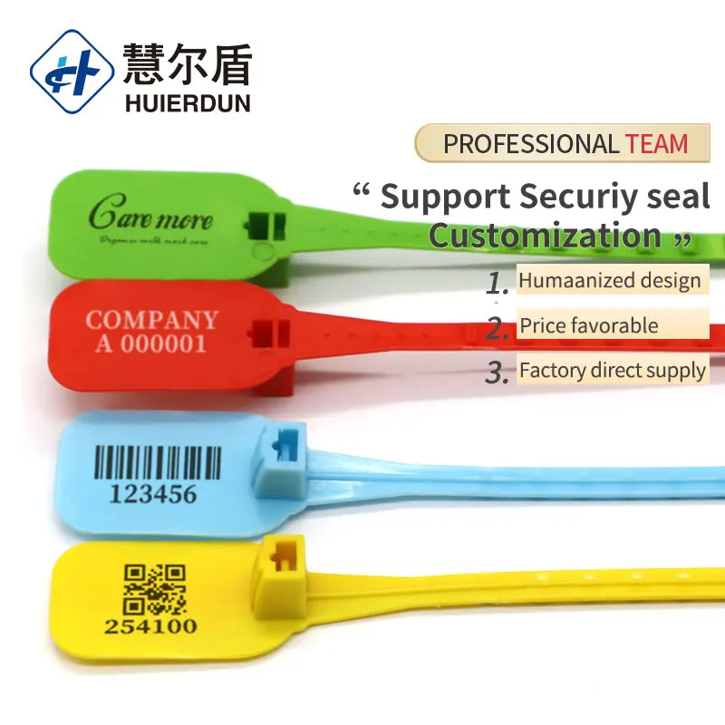 HED-PS159 plastic security seal with barcode strap container plastic security seals plastic high security seal