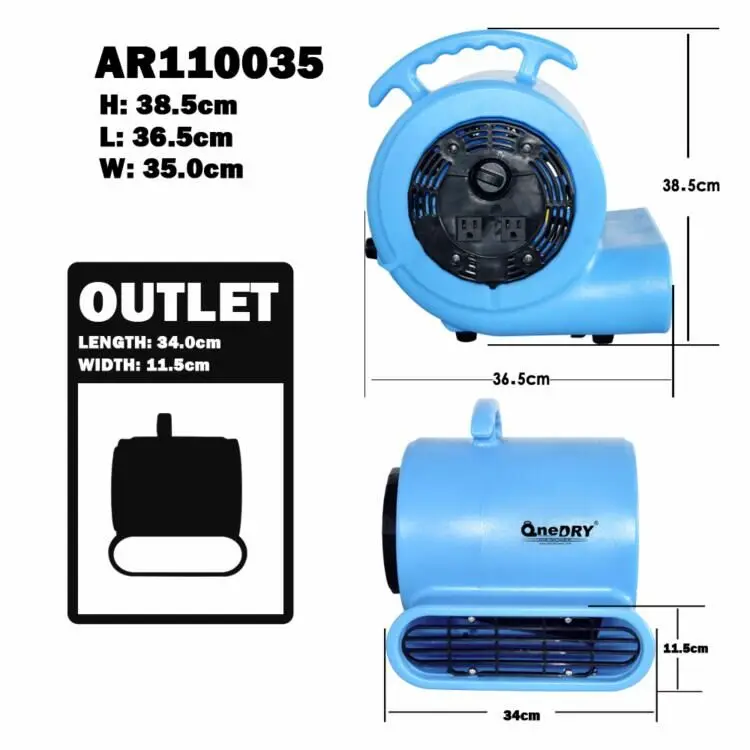 Low cost 1/3 HP 3 Speed Daisy Chain Air Mover Carpet Dryer  Professional Floor Blower Fan commercial air mover for water damage