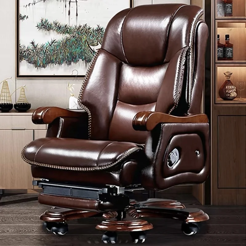 Chinese Boss Chair Business leather CEO Office chair with massage pedal, lie down,ergonomics