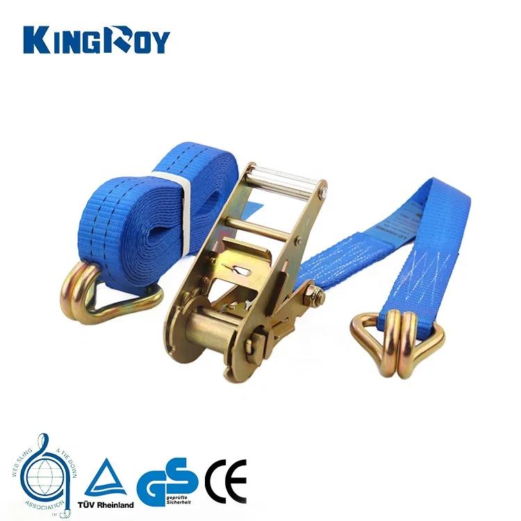 KingRoy 35 мм 3000 кг трещоточные ремни 1,5 дюйма синие трещоточные ремни с крючком