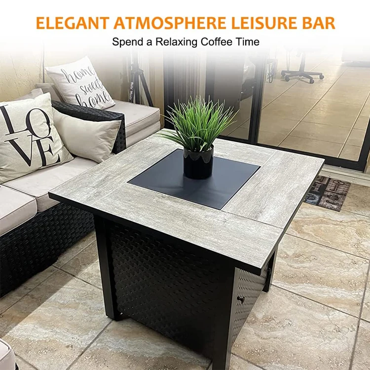 2 In 1 Wicker Rattan Fire Pit Table Outdoor Gas Fire Pit Propane Fire Pit Table