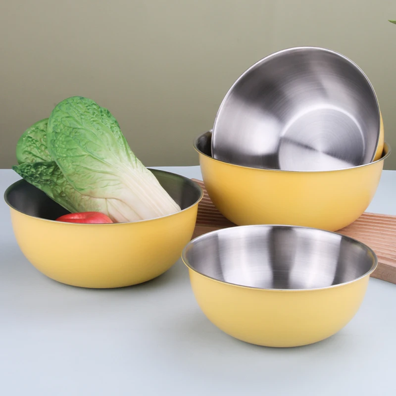 Kitchen Eco Friendly Reusable Meal Prep Salad Bowl Nesting Bowls Stainless Steel Mixing Bowls Set