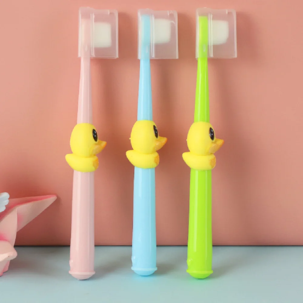 
Lovely duck image 10000 bristles soft rubber handle toothbrush for kids 