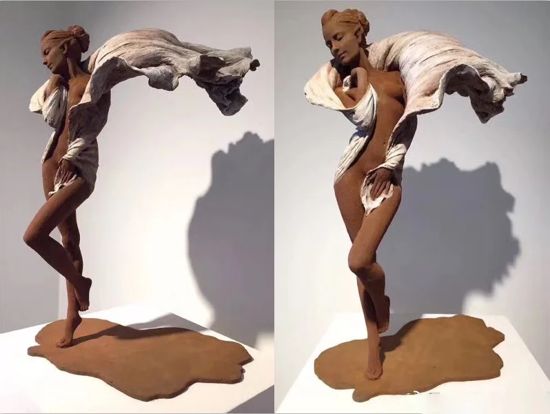 Outdoor Garden Life Size Bronze Beautiful Half Nude Woman Statue Brass Lady Sculpture