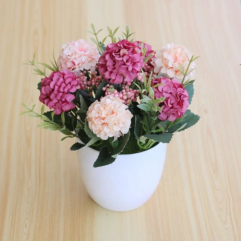 Cross border wholesale of rose potted plants living room home decorations plastic green plants simulated flower ornaments