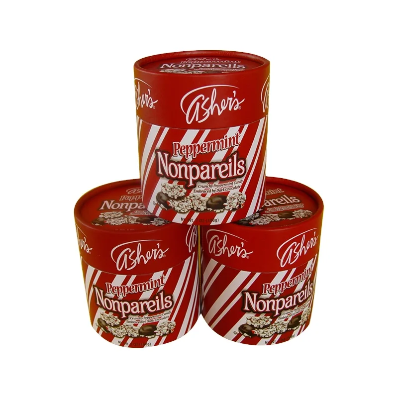 Упаковочная трубка для шоколада, конфеты, бумажная канистра, пищевой круглый контейнер, банка с пластиковой крышкой