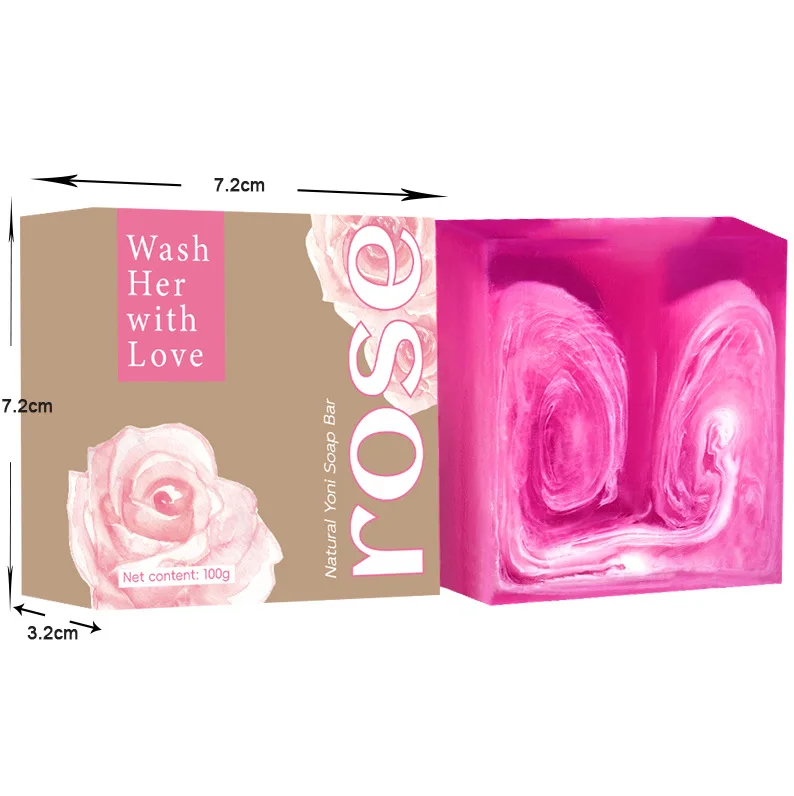 Yoni Soap Bars 100% Handmade Natural Yoni Bar Rose Strawberry Wash PH Balanced & V Cleansing Bar Soap for Women