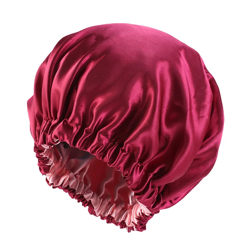 
Lovely Double Layer Reusable Satin Hair Bonnet Hat For Adult 