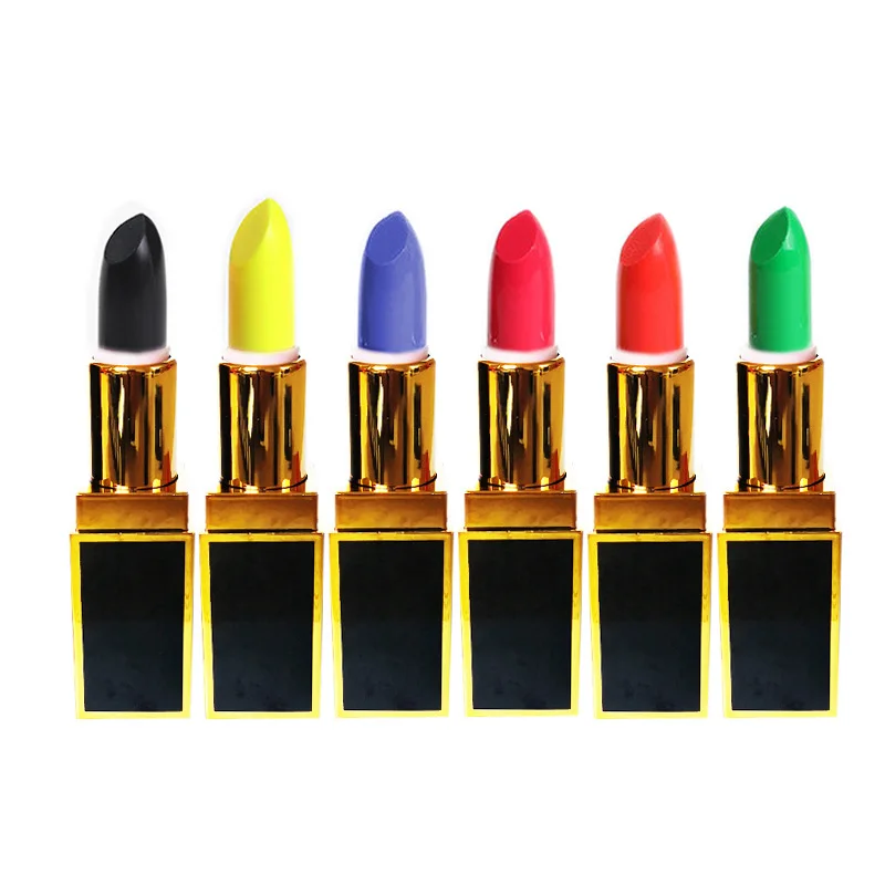 Fluorescent Neutral Lipstick  halloween black lipstick  colorful glow lipstick