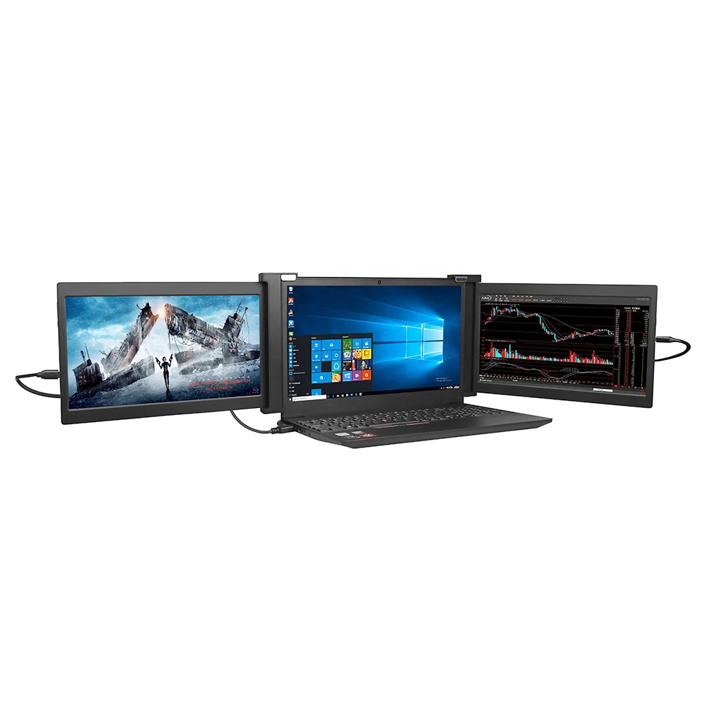 10.1/11.6/11.9/13.3 inch triple screen Laptop extension monitor with 1080P full HD IPS panel type-C powered 1000-5999 Pieces $15