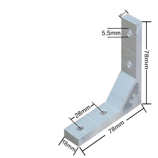 Custom Aluminium Profile Right Corner Connect Angle Bracket