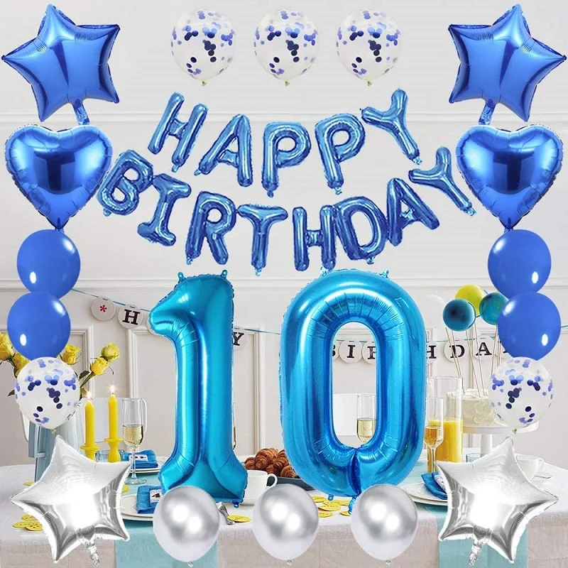 
Event And Party Supplies Theme Birthday Decoration Blue Birthday Balloon Suit For Wedding 