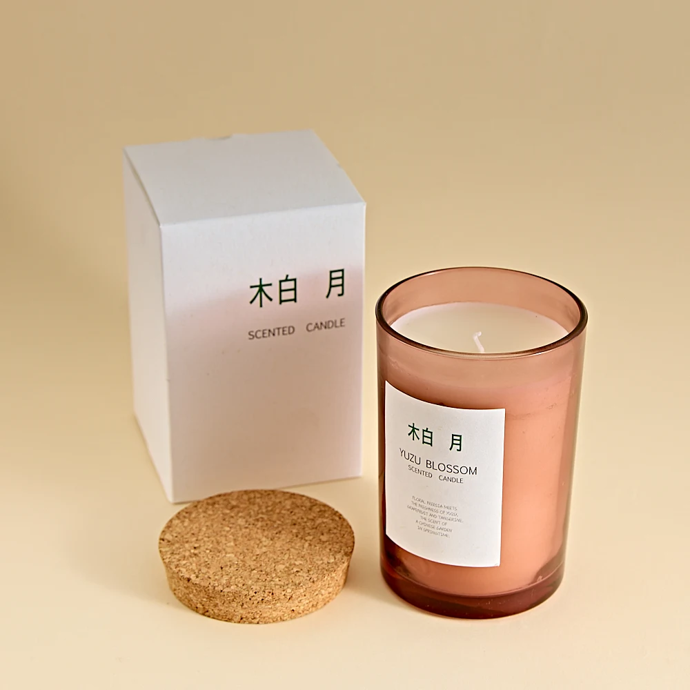 Wholesale Empty Luxury 580g  Extra-large Size Custom Logo Colorful Container Glass Candle Jars With Cork Cap