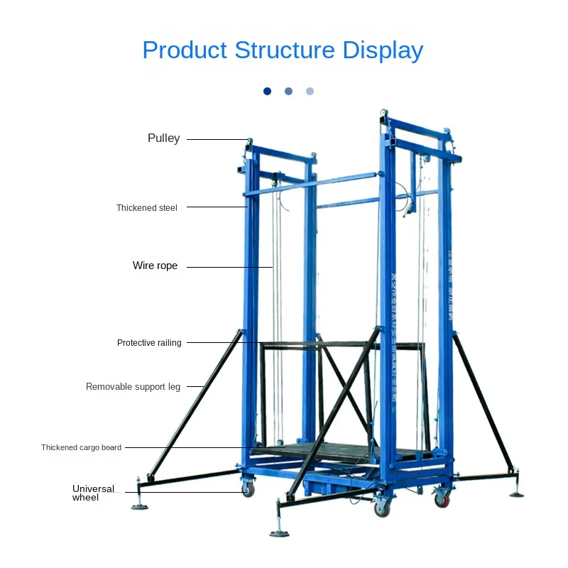 2-8M 500KG Remoto Control Electric Lifting Ladder Scaffolding Mobile Telescopic Folding Platform