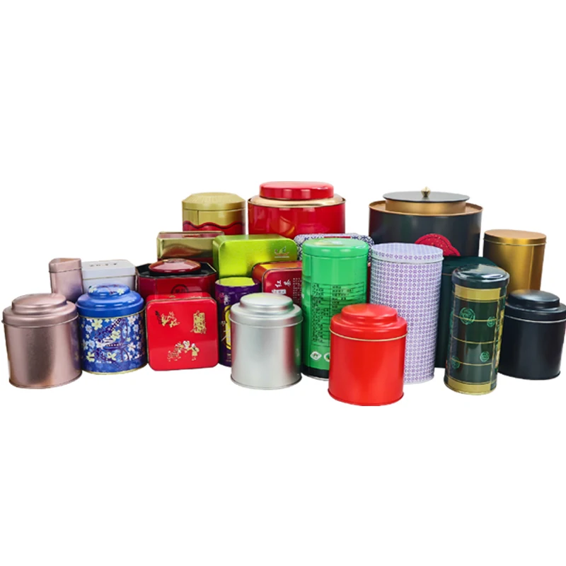 Customize various round size metal tin boxes, square metal container packaging, airtight tin cans for tea
