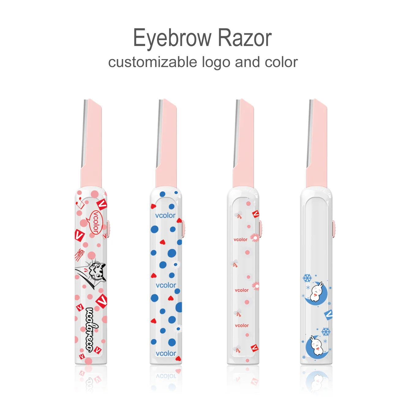 Customizable logo and color OEM retractable EyeBrow Razor Facial Trimmer Eyebrow Razor Trimmer