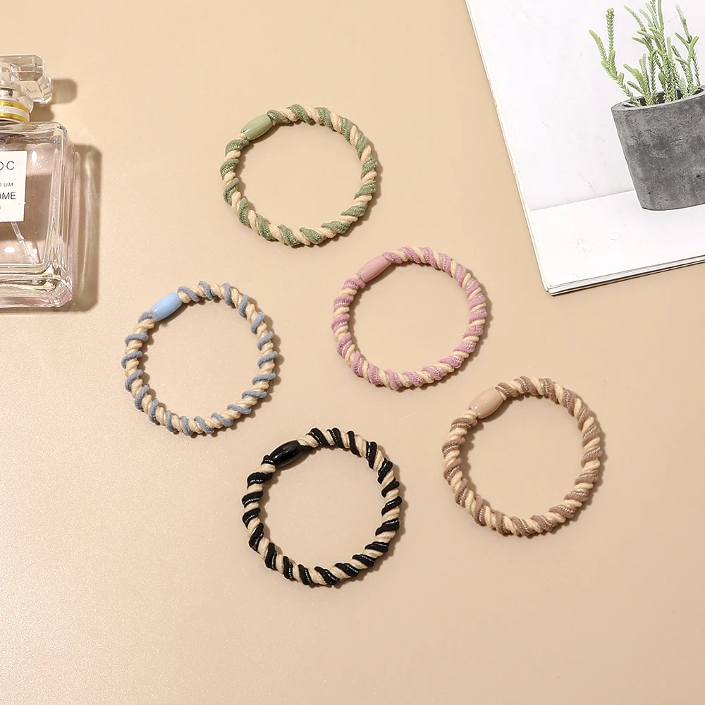 2022 New Spring Braid with Twisted Hair Rope Rubber Bands For Girls