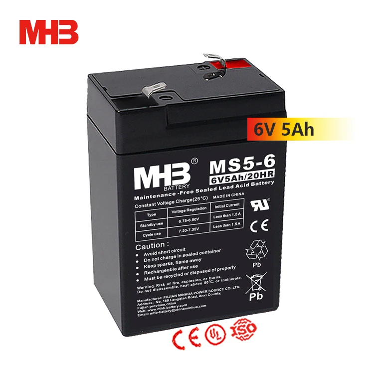 Mhb Ms5-6 20HR VRLA UPS герметичная свинцово-кислотная аккумуляторная батарея 6V 5ah для электроинструментов