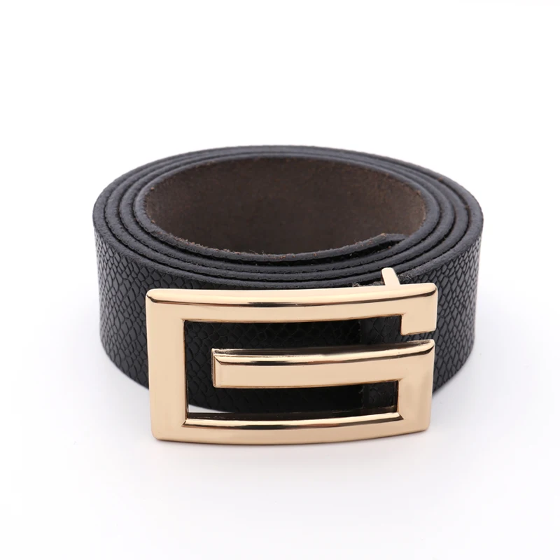 
New Fashion Wholesale Leather Gold Buckle Automatic Buckle Mens Belt 