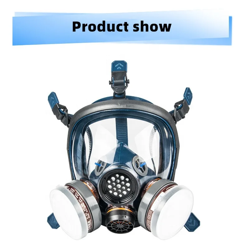 Full Face Industrial Respirator Gas Mask Rubber Safety Work Double Filter Gas Mask
