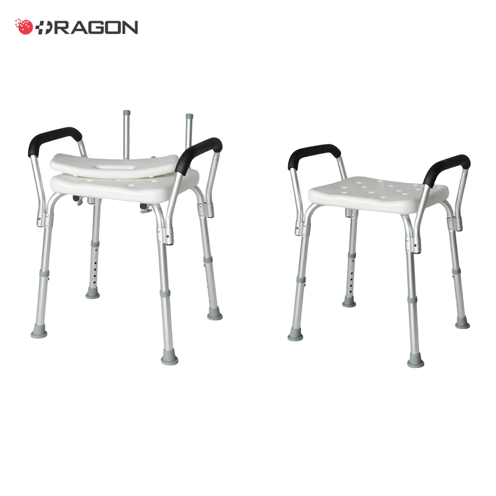 Aluminum Adjustable Bathroom Shower Chair Bath Stool for Elderly People Rehabilitation Therapy Supplies