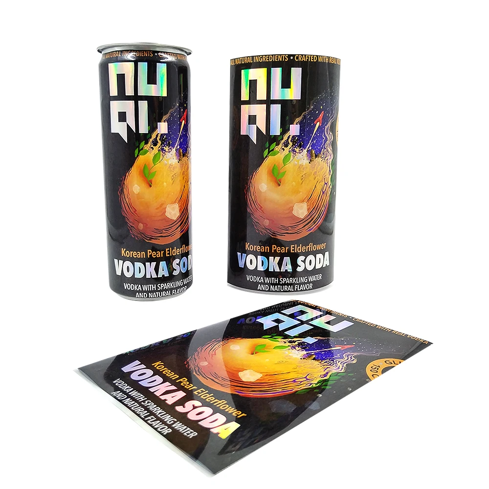 High Quality Laser Holographic Heat Shrink Sleeve Label Plastic Waterproof Packaging Film For Beer Bottles Cans