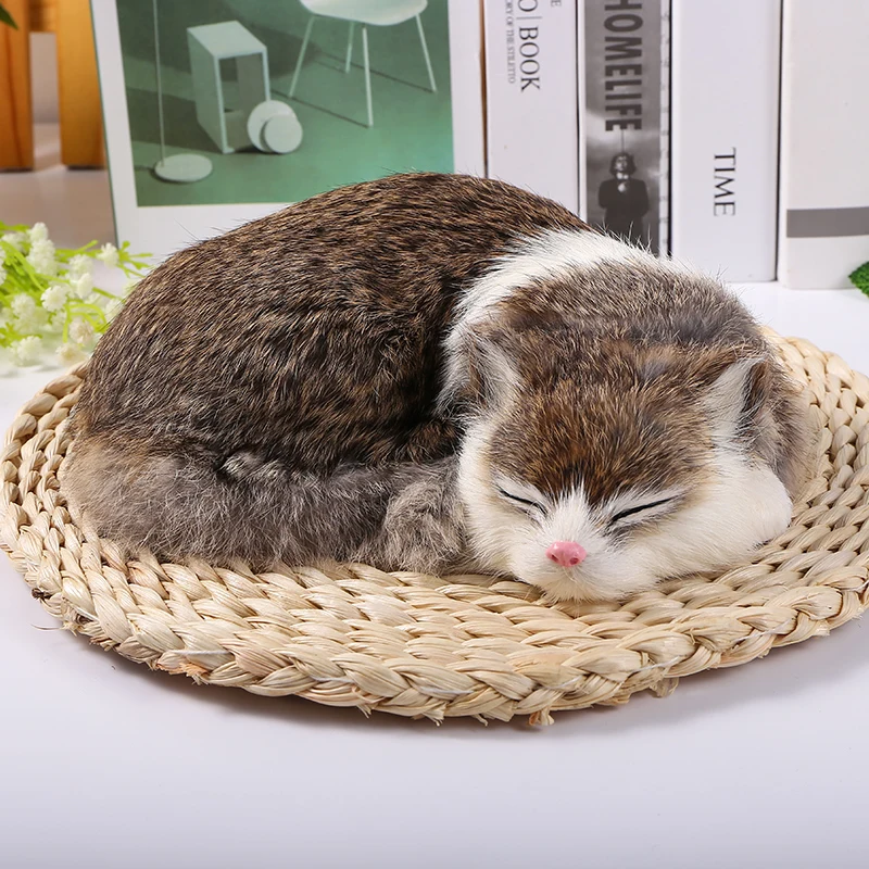 Игрушечный котенок в натуральную величину милые кошки плюшевые спящие рождественские украшения 1 шт./комплект тапочки с медведем унисекс 100 шт.